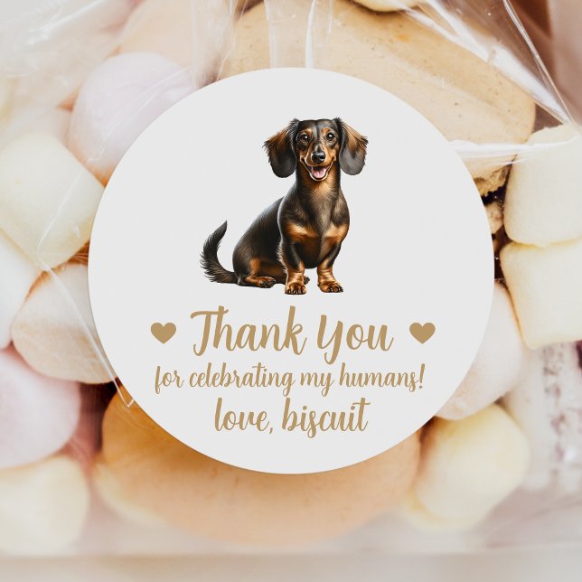 Dachshund Dog Wedding Favor Stickers (Creator Uploaded)
