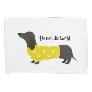 Dachshund Dog - white pillowcase