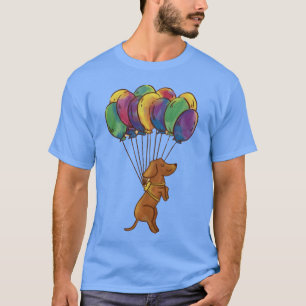 Dachshund Dog With Balloons Funny Dog dog retro gi T-Shirt