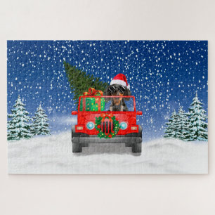 Dachshund dog with Christmas gifts Jigsaw Puzzle