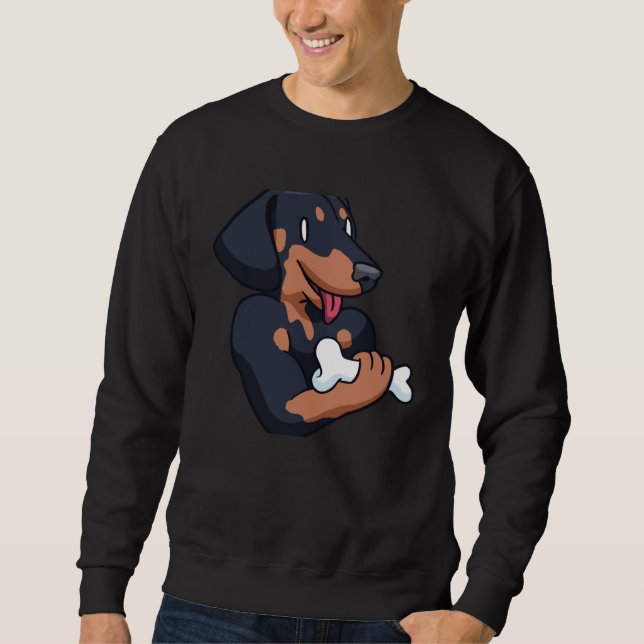 Dachshund Dog Workout Exercise Fitness Inspiration Sweatshirt (Front)