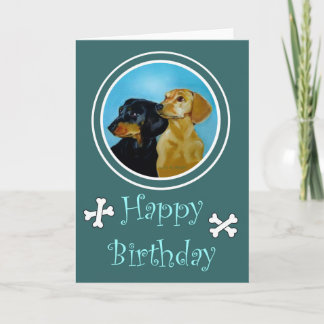 Dachshund Dogs Birthday Card