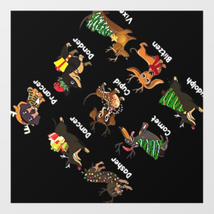 Dachshund Dogs Christmas Pajamas Dog Classic T-Shi Wall Decal