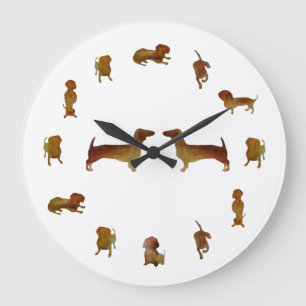 Dachshund Dogs Custom Large Clock