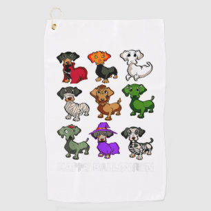 Dachshund Dogs Halloween Happy Halloween Golf Towel
