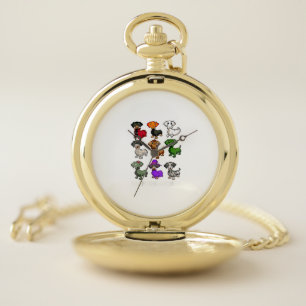 Dachshund Dogs Halloween Happy Halloween Pocket Watch