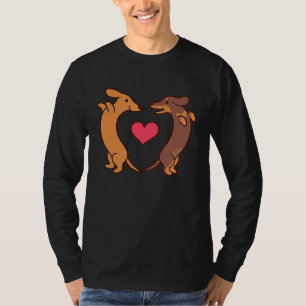 Dachshund Dogs Heart Wiener Valentines Day Men Wom T-Shirt
