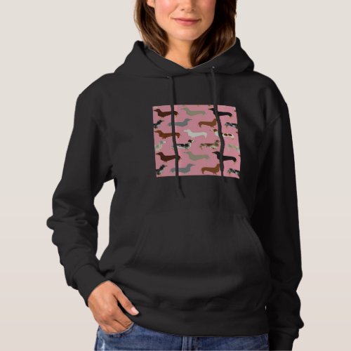 Dachshund Dogs In Pink Hoodie