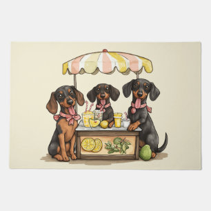 Dachshund Dogs Lemonade Stand Doormat