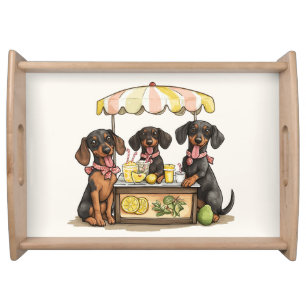 Dachshund Dogs Lemonade Stand Serving Tray
