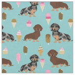 Dachshund dogs love ice cream fabric