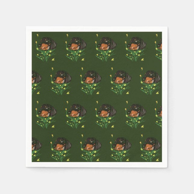 Dachshund Dogs Pattern Napkins (Front)