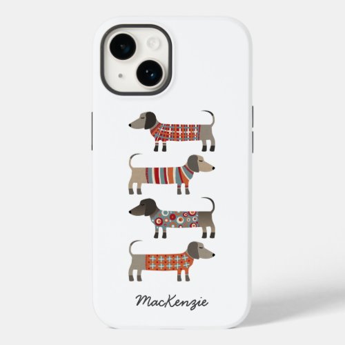 Dachshund Dogs Personalized Case_Mate iPhone 14 Case
