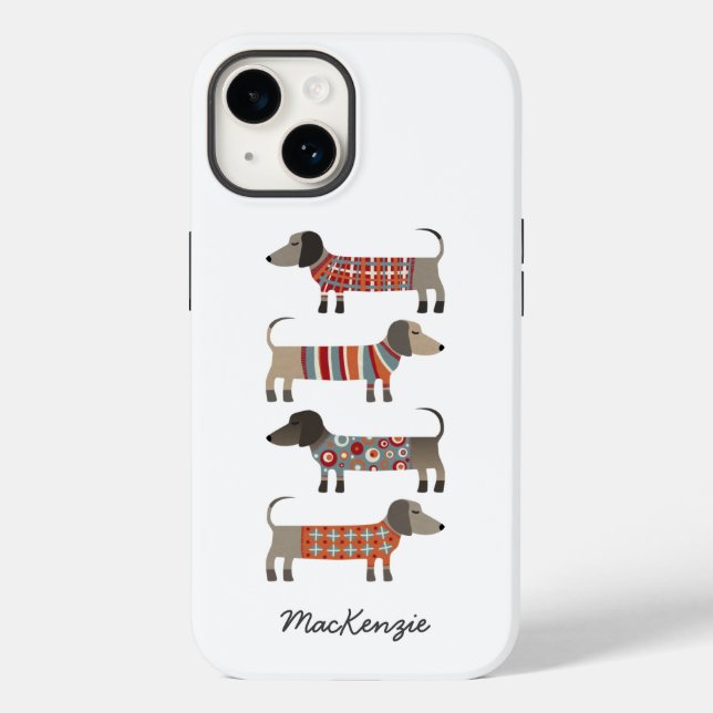 Dachshund Dogs Personalized Case-Mate iPhone Case (Back)