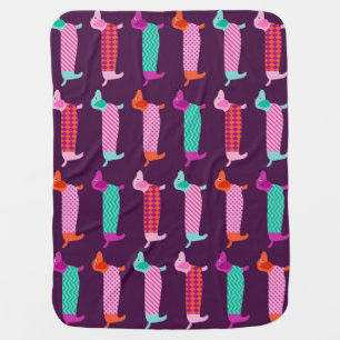 Dachshund Dogs: Seamless Cute Pattern. Baby Blanket