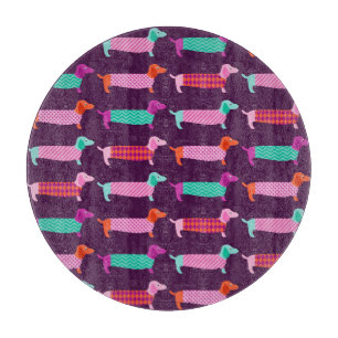 Dachshund Dogs: Seamless Cute Pattern. Cutting Board