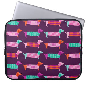 Dachshund Dogs: Seamless Cute Pattern. Laptop Sleeve