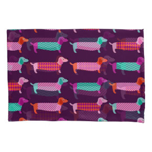 Dachshund Dogs: Seamless Cute Pattern. Pillow Case