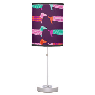 Dachshund Dogs: Seamless Cute Pattern. Table Lamp