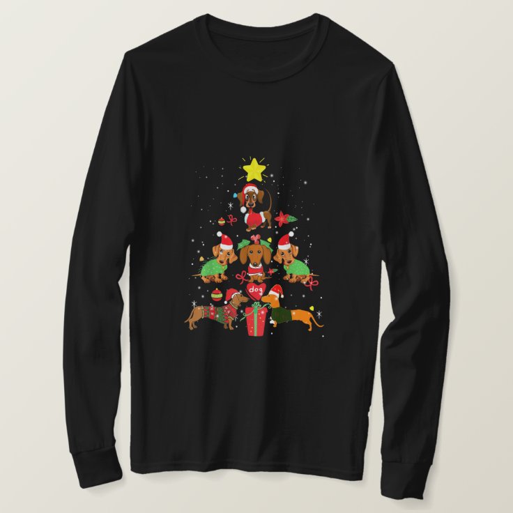 dachshund christmas tree t shirt