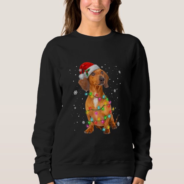 Dachshund Dogs Tree Christmas Sweater Xmas For Pet (Front)