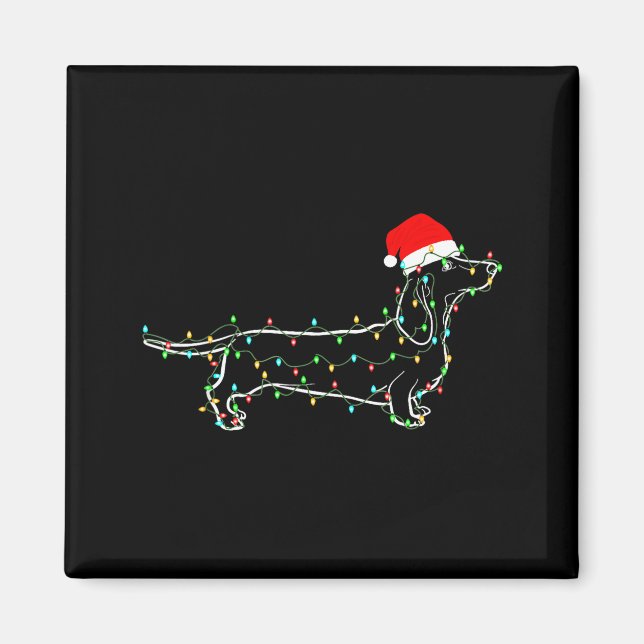 Dachshund Dogs Tree Christmas Sweater Xmas For Pet Magnet (Front)
