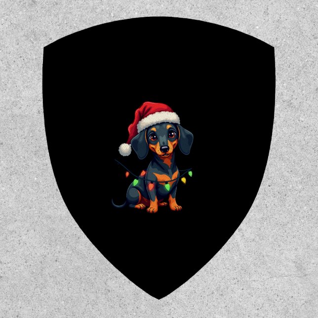 Dachshund Dogs Tree Christmas Sweater Xmas Gifts F Patch (Front)