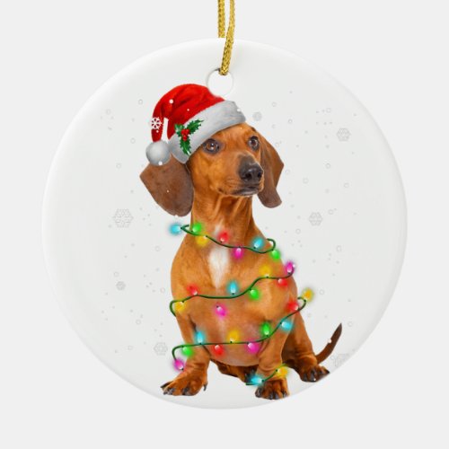 Dachshund Dogs Tree Christmas Sweater Xmas Gifts P Ceramic Ornament