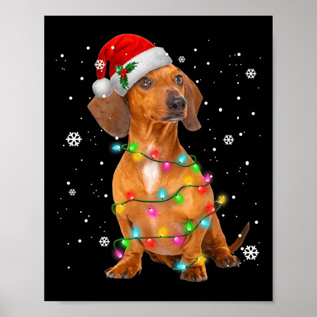 Dachshund Dogs Tree Christmas Xmas Gifts For Pet D Poster (Front)