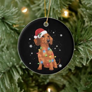 Dachshund Dogs Tree Christmas Xmas Pet Dog  Ceramic Ornament
