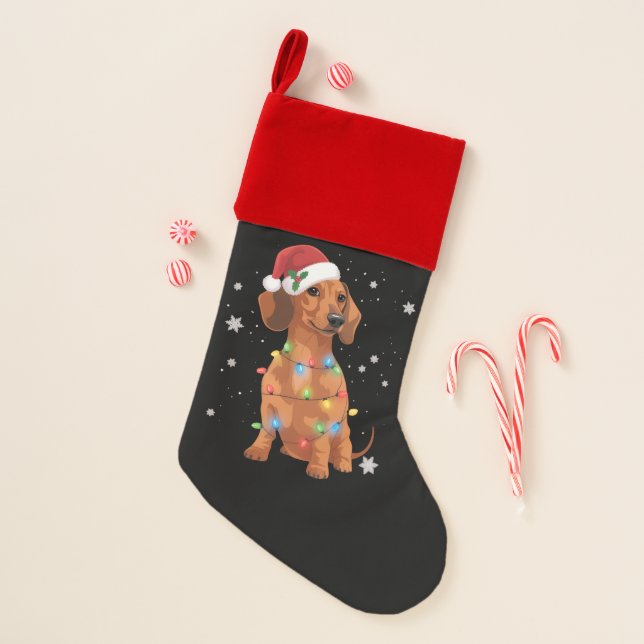 Dachshund Dogs Tree Christmas Xmas Pet Dog  Christmas Stocking (Front)