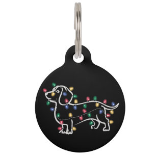 Dachshund Dogs Tree Christmas Xmas Pet Dog ID Tag