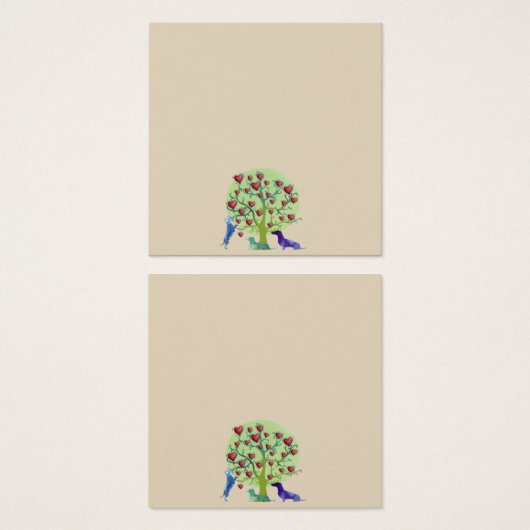 Dachshund Dogs Tree Hearts Art Standard Notes (Front & Back)
