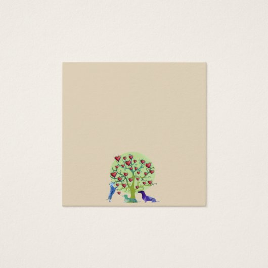 Dachshund Dogs Tree Hearts Art Standard Notes (Front)