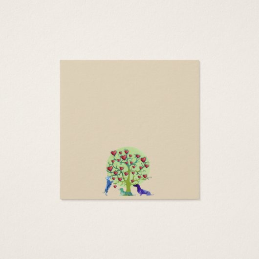 Dachshund Dogs Tree Hearts Art Standard Notes (Back)