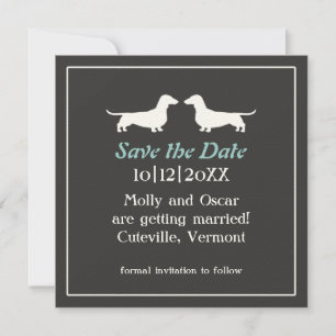 Dachshund Dogs Wedding Save the Date Invitation