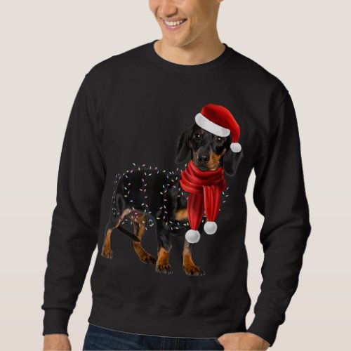 dachshund dogs with tree christmas lights xmas gif sweatshirt