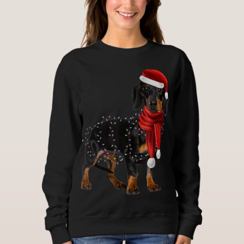 dachshund dogs with tree christmas lights xmas gif sweatshirt