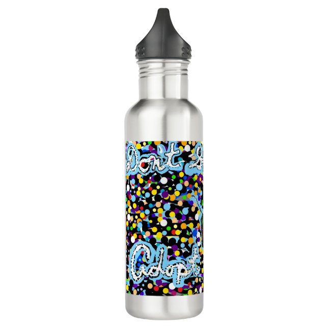 Dachshund Don't Shop Adopt Glass  Stainless Steel Water Bottle (Left)