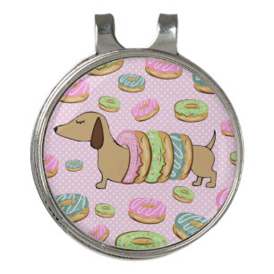 Dachshund & Donuts Golf Ball Gift Hat Clip