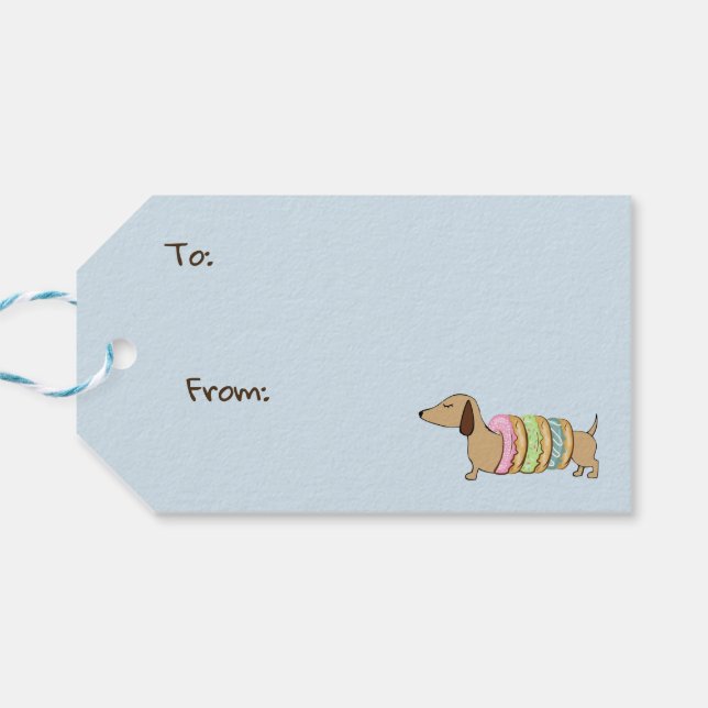 Dachshund & Donuts Party Gift Tags (Back Horizontal)