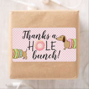 Dachshund & Donuts Party Thanks a Hole Label