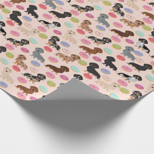 Dachshund donuts wrapping paper