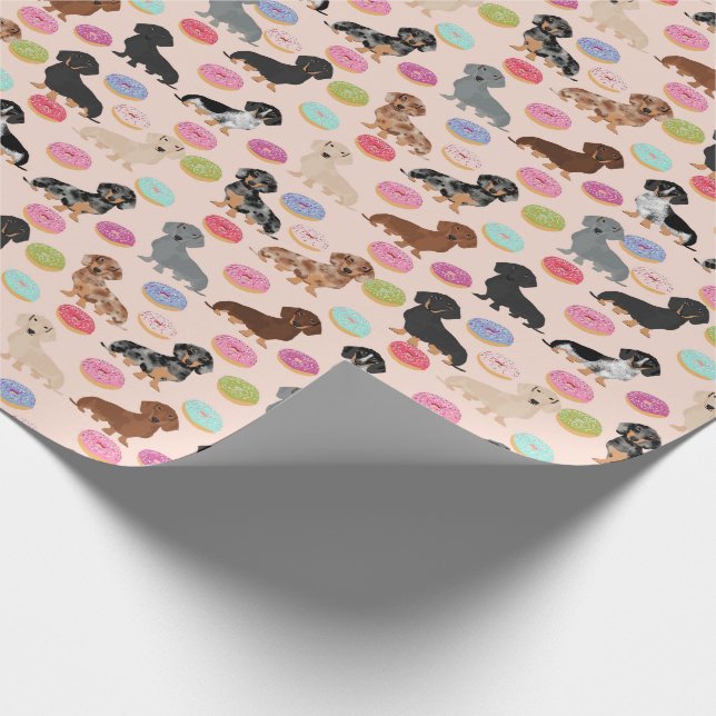 Dachshund donuts wrapping paper (Corner)