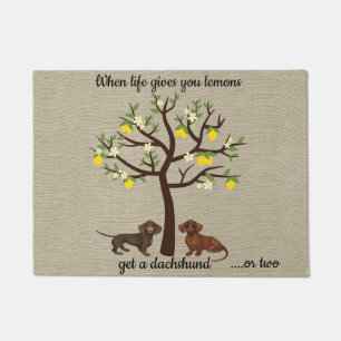 Dachshund Door Mat When Life Gives You Lemons