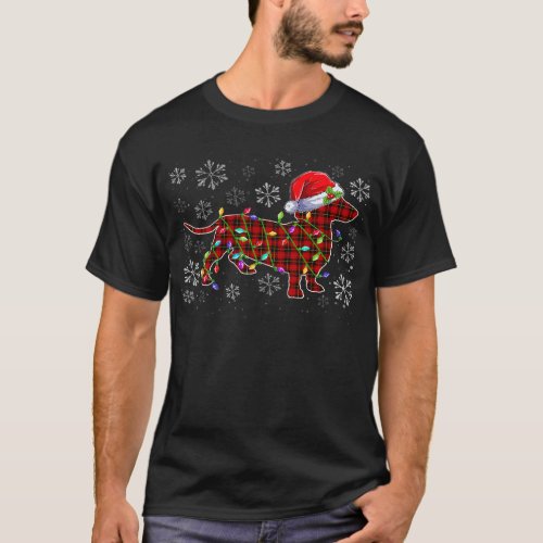 Dachshund Doxie Christmas Buffalo Plaid Dachshund  T_Shirt