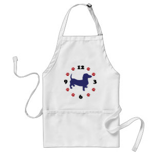 Dachshund Doxie Clock Adult Apron