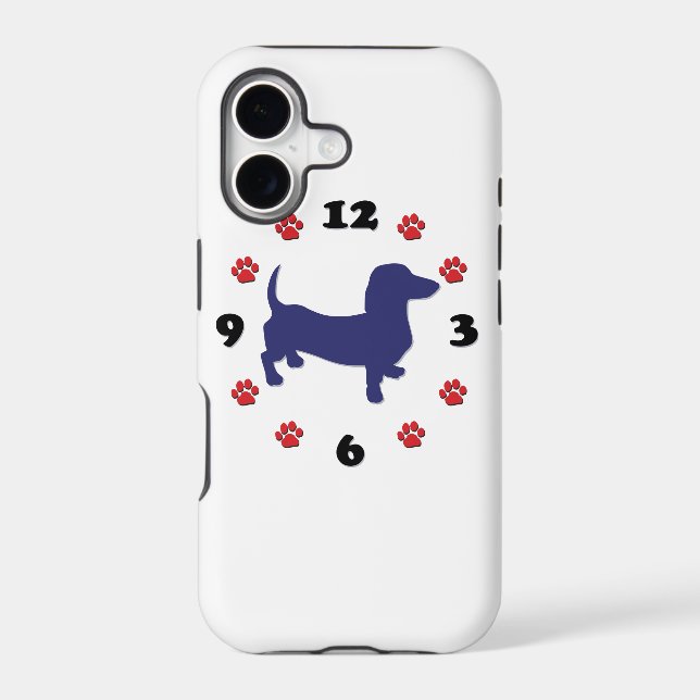 Dachshund Doxie Clock Iphone Case (Back)