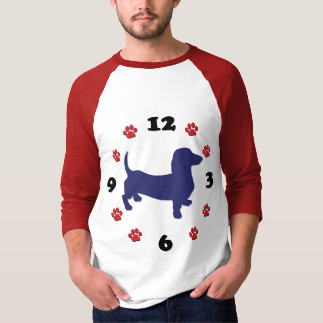 Dachshund Doxie Clock T-Shirt (Front)