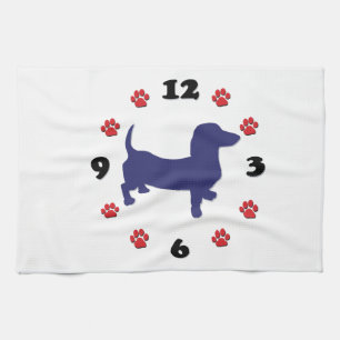 Dachshund Doxie Clock Towel